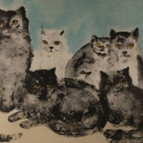 P 0027 Leonor Fini - Portret van acht katten