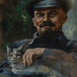 S 0147 Gia Japaridze - Lenin met zijn kat